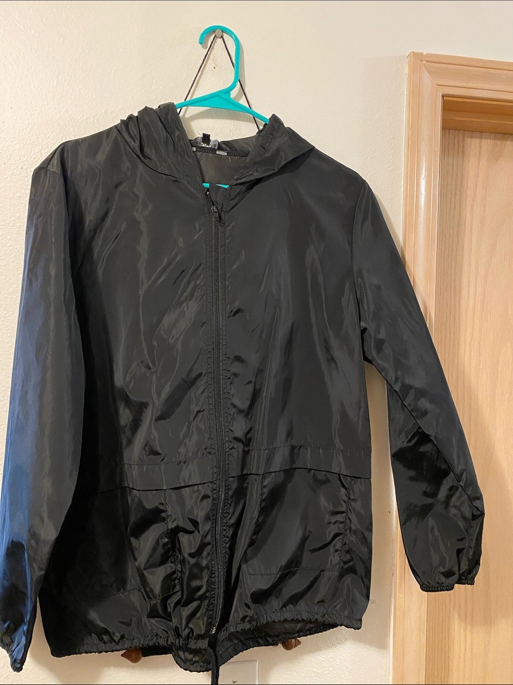 Women's Black Hooded Utility Jacket - Lightweight Windbreaker